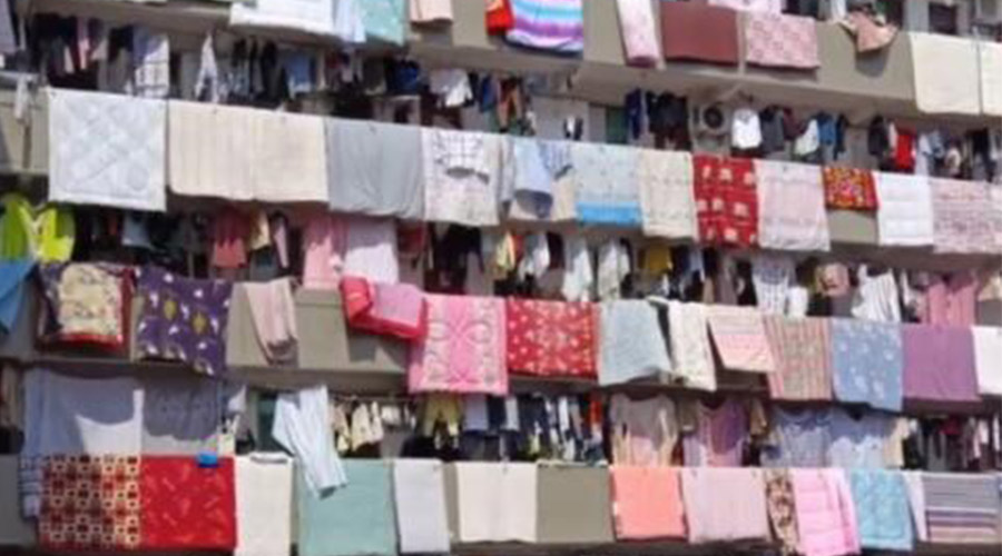 學(xué)?，F曬被大場(chǎng)面！滾筒衣服烘干機即烘即干大件棉被 便捷好用