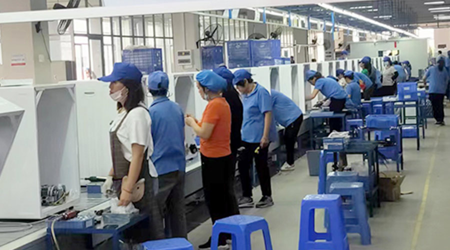 生產(chǎn)實(shí)況！金環(huán)電器開(kāi)展客戶(hù)TCL滾筒衣服烘干機生產(chǎn)